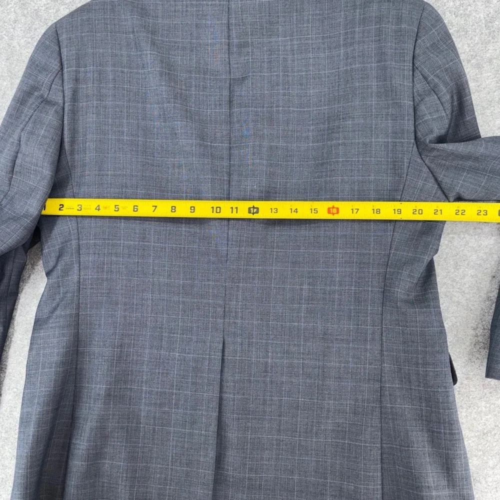 Ralph Lauren Mens 40S Blue Grey Glen Plaid 100% Wool 2 Button Blazer Sport Coat